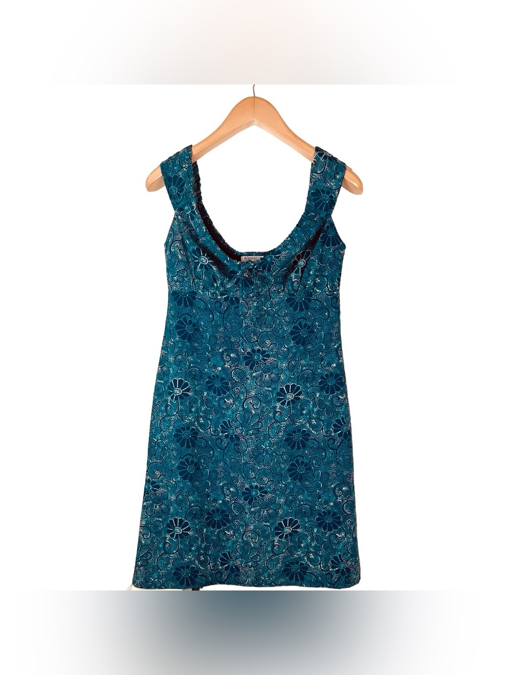 Vintage Y2K Aeropostale Blue Floral Polka Dot Short Dress Size 8